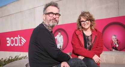 Els directors del documental, Joan Torrents i Mireia Prats.