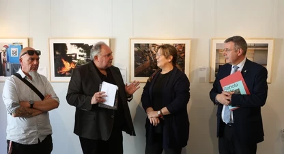 David Aparicio, Jordi Grau, Glòria Sánchez i Miquel Noguer, durant la inauguració. 