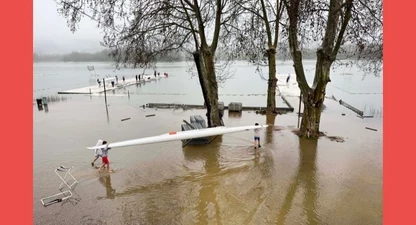 La foto guanyadora dels XVII Premis Carles Rahola de Comunicació Local, Estany desbordat, de Pere Duran. 