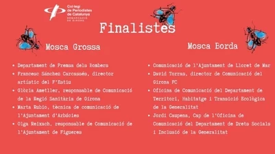 Els finalistes a rebre les Mosques Grossa i Borda del 2026. 