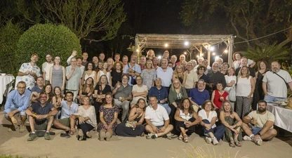 Foto de família del XVI Sopar de Periodistes de Girona. 