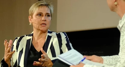 Glòria Serra, en la conversa amb Xavier Pi.