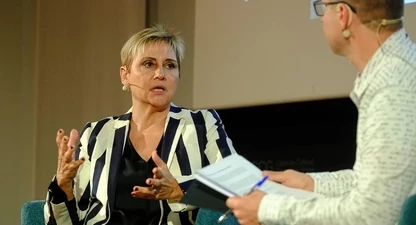 Glòria Serra, en la conversa amb Xavier Pi.