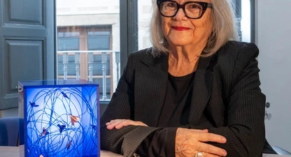 Montserrat Costa, al costat de la seva Mosca. 