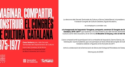 Invitació a l'acte de presentació de l'exposició "Imaginar, compartir, construir. El Congrés de Cultura Catalana 1975-1977"