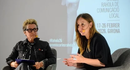 Txell Feixas, durant la seva conversa amb Angels Bronsoms.