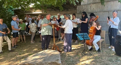 Un moment de l'acte de record a Narcís-Jordi Aragó.