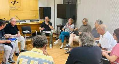 Un moment de la trobada entre Bolancell i col·legiats gironins. 