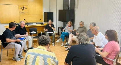 Un moment de la trobada entre Bolancell i col·legiats gironins. 